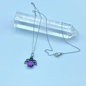 Spider Stainless Steel CZ Necklace